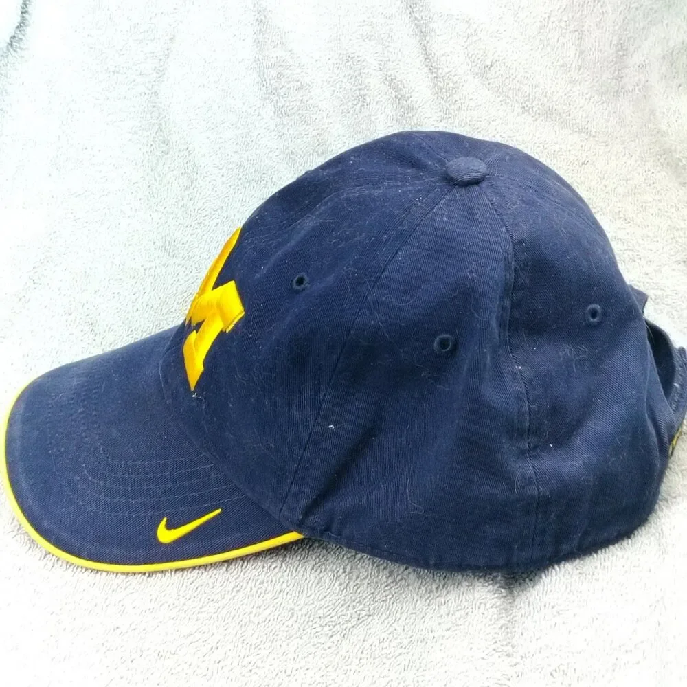 Michigan Hat Nike Baseball Cap Men's Adjustable Navy Blue Yellow Embroidered M